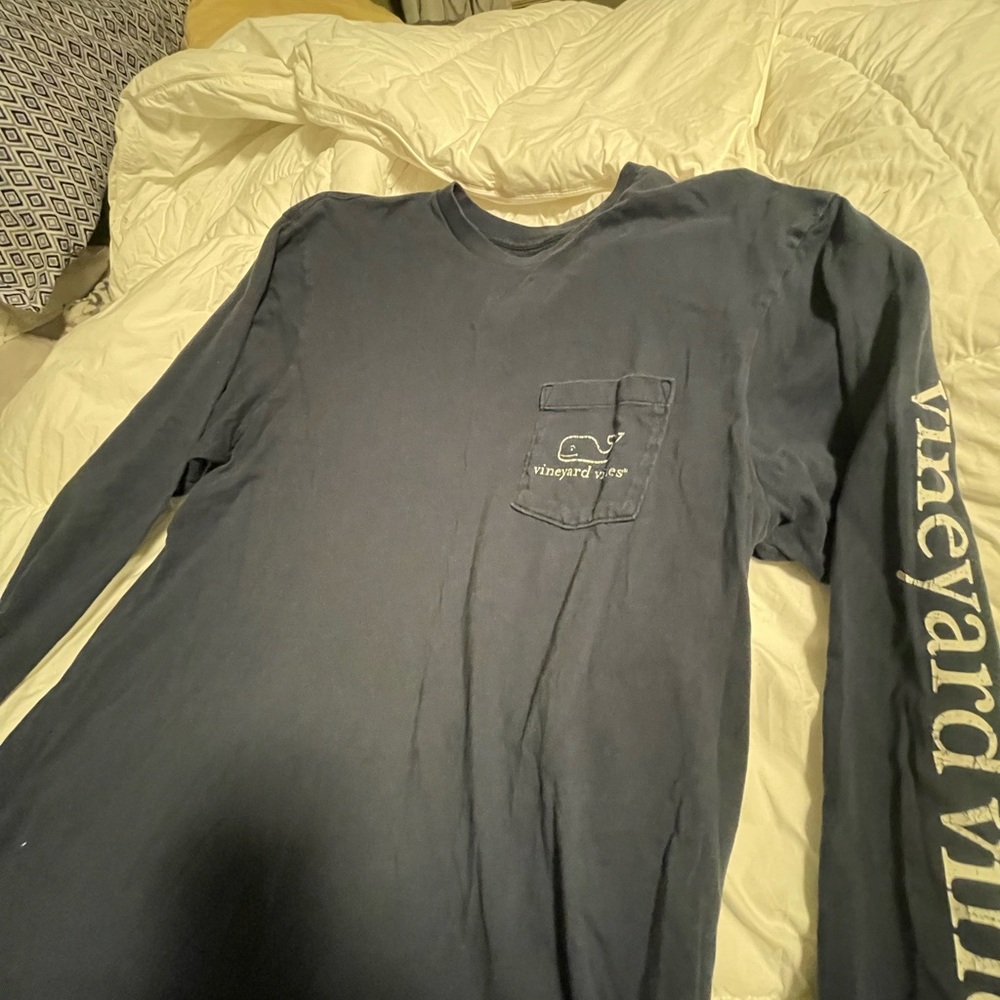 Vineyard Vines Men's Dark Blue Long Sleeve Tee